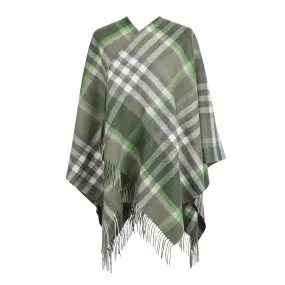 Mini Me Children’s Cape Chequer Tartan 90/10 Cashmere Olive