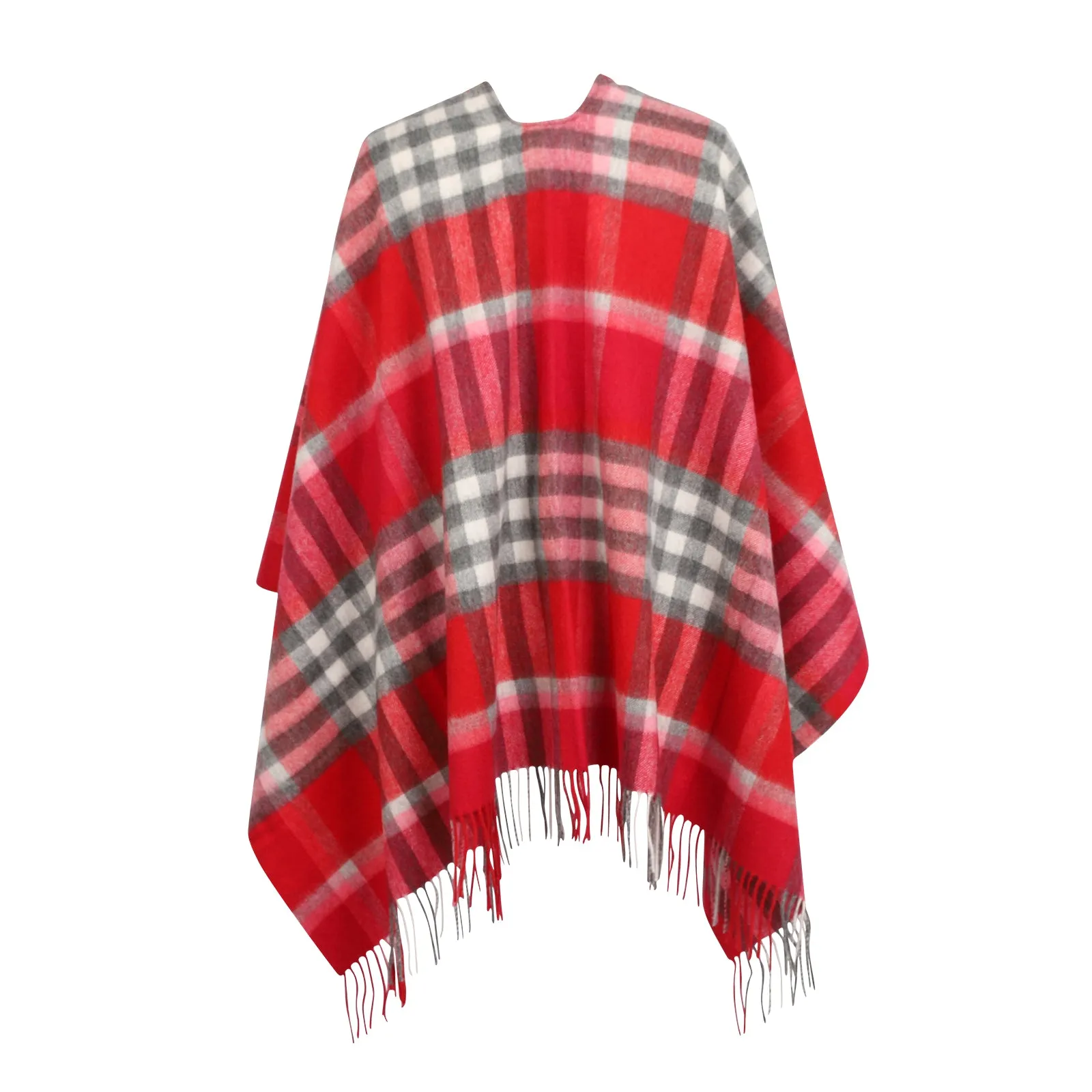 Mini Me Children’s Cape Chequer Tartan 90/10 Cashmere Red