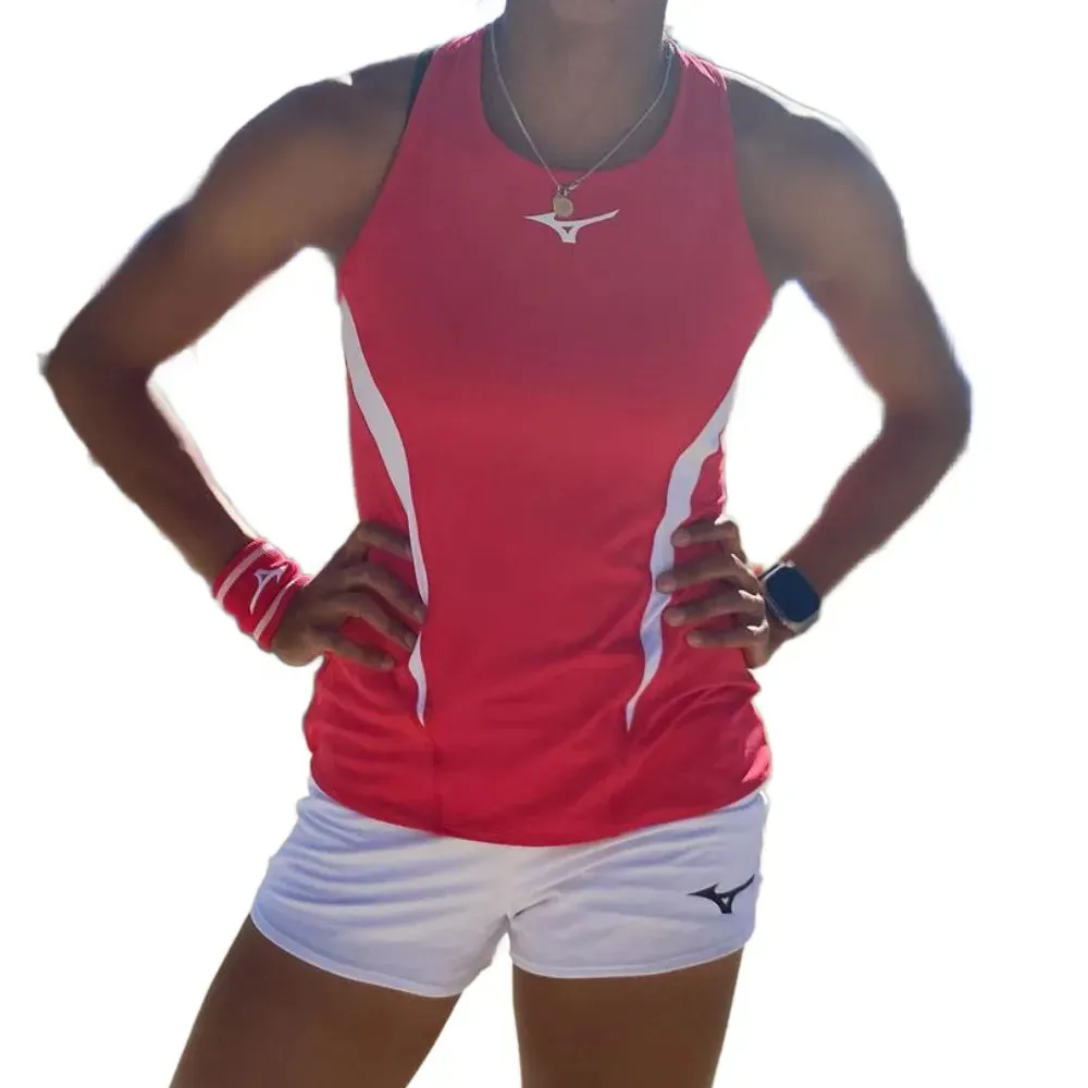 Mizuno Womens Printed Tank Top Opera Red