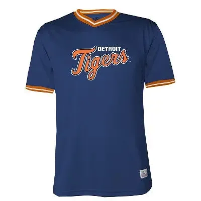 MLB Detroit Tigersen's Short Sleeve V-Neck Jersey