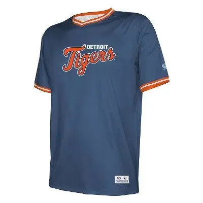 MLB Detroit Tigersen's Short Sleeve V-Neck Jersey