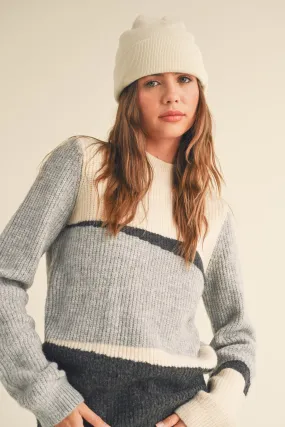 MOCK COLORBLOCK SWEATER