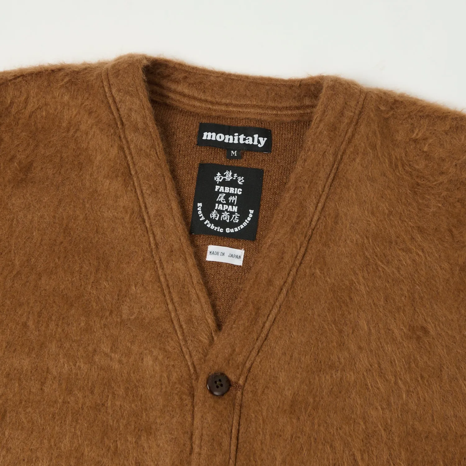 Monitaly x Minami Shoten Shaggy-V Cardigan - Solid Camel