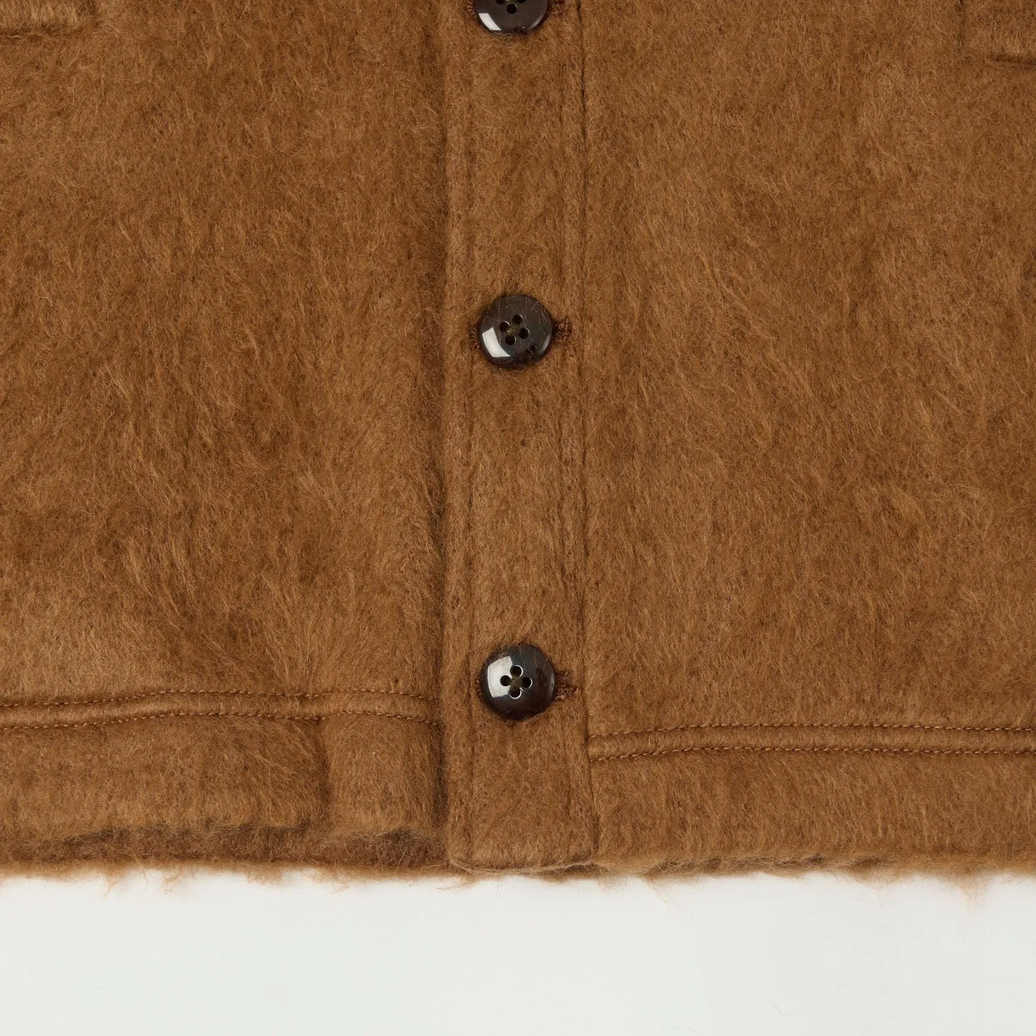 Monitaly x Minami Shoten Shaggy-V Cardigan - Solid Camel