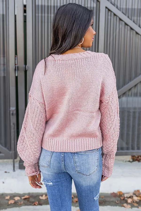 Most Loved Knit Sweater In Pink