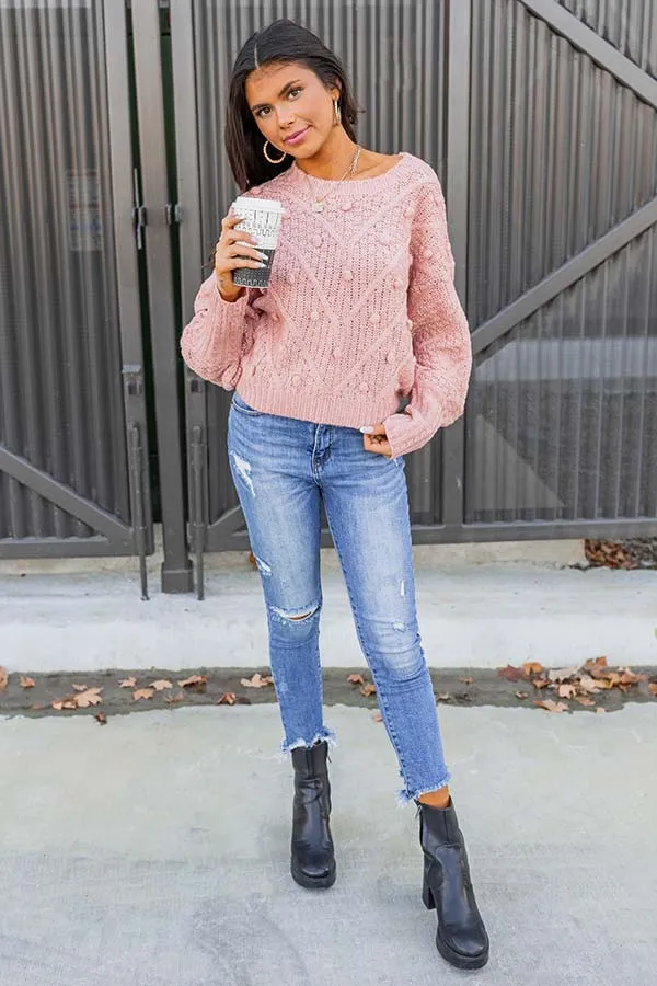 Most Loved Knit Sweater In Pink