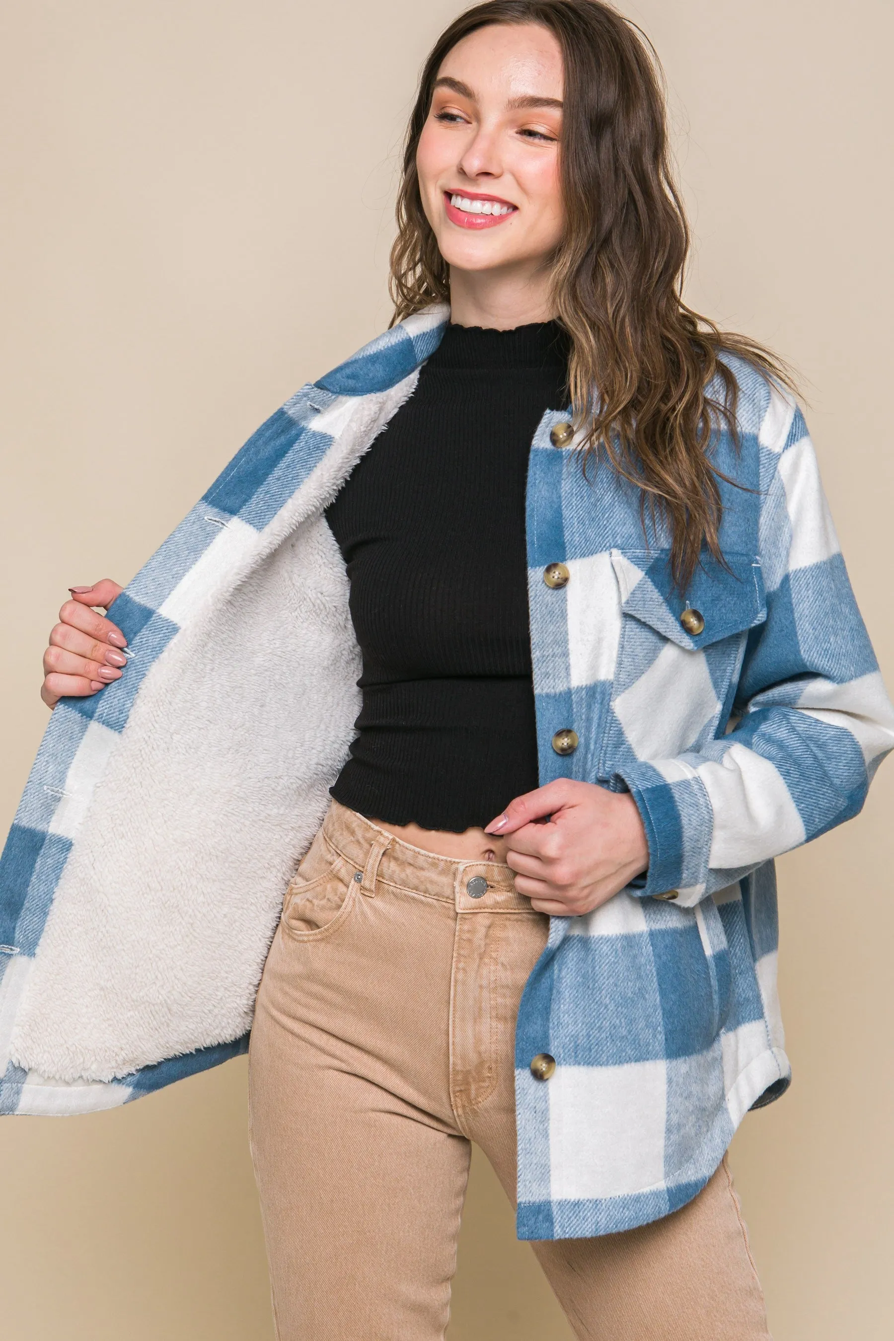 Myka Fleece Plaid Shacket- 4 Colors!