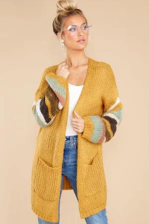 Natural Charm Goldenrod Multi Cardigan