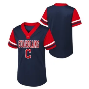 New - MLB Cleveland Guardians Girls' Henley Team Jersey - XL