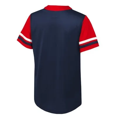 New - MLB Cleveland Guardians Girls' Henley Team Jersey - XL