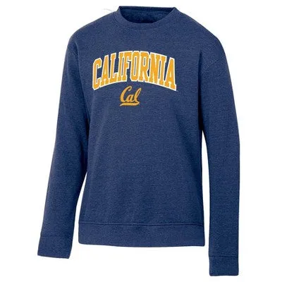 New - NCAA Cal Golden Bears Men's Heathered Crew Neck Fleece Sweatshirt, S