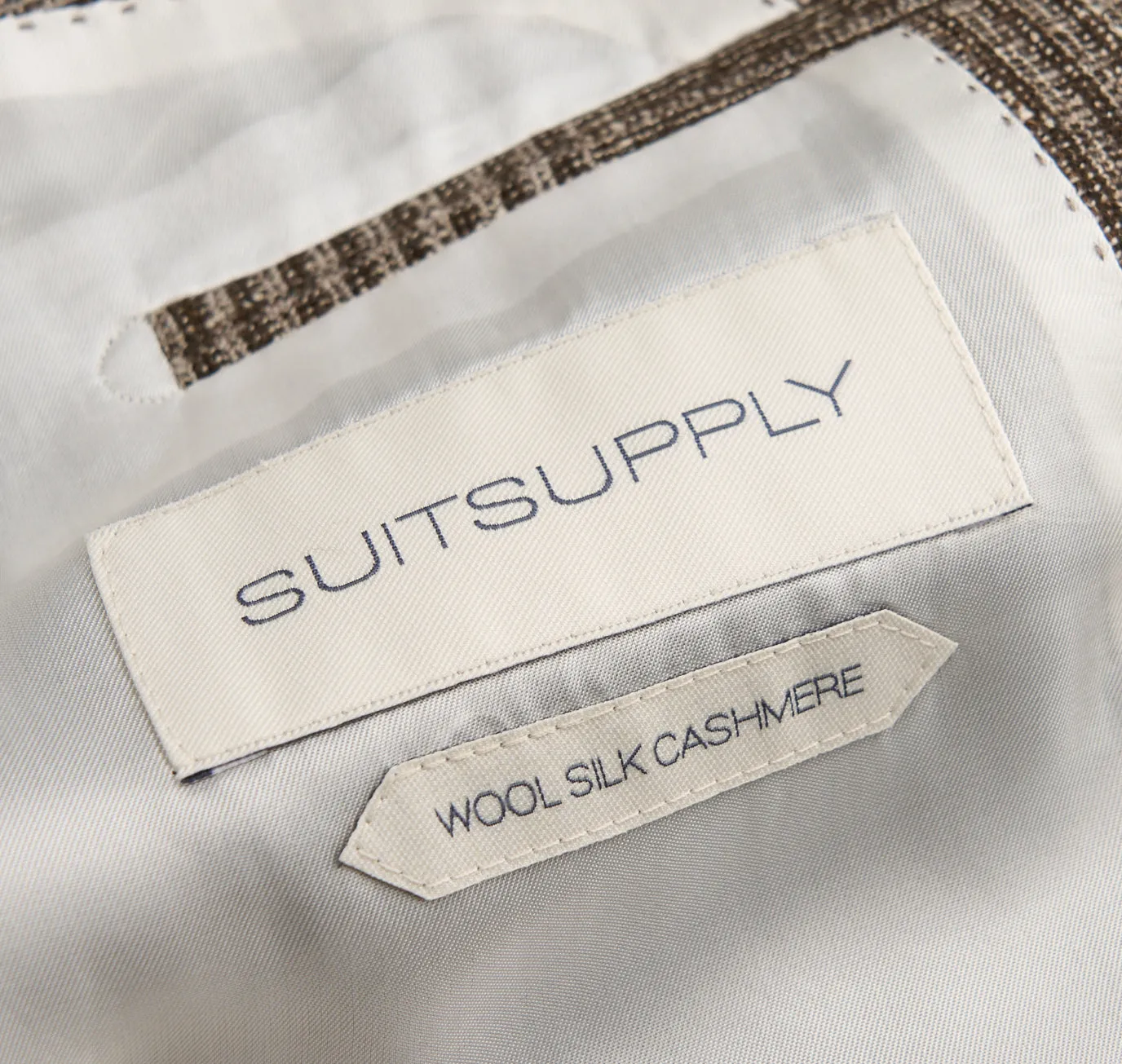 New Suitsupply Havana Brown Check Wool, Tussah Silk and Cashmere Blazer - Size 36R, 40R, 40L, 42R