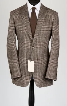 New Suitsupply Havana Brown Check Wool, Tussah Silk and Cashmere Blazer - Size 36R, 40R, 40L, 42R