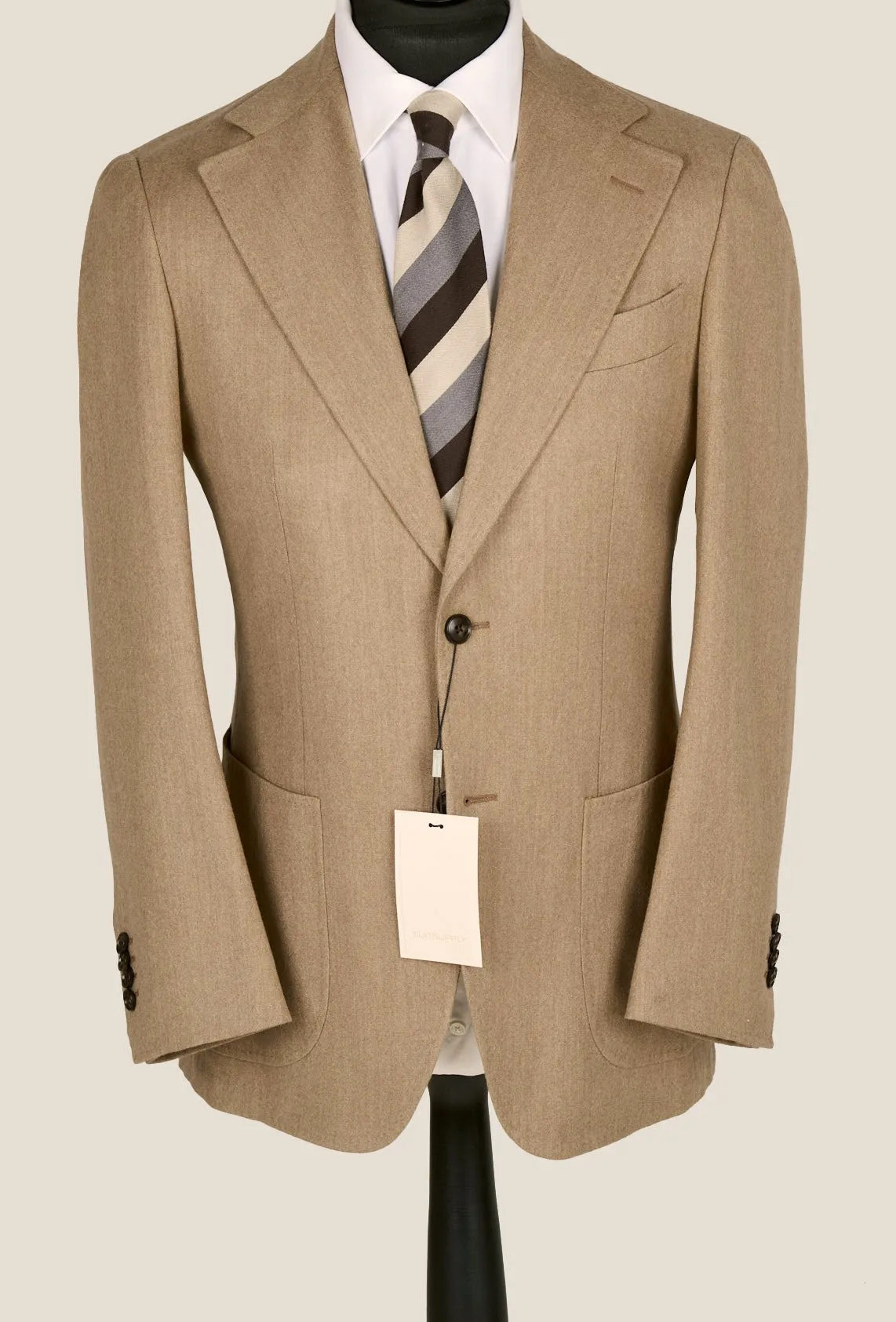 New Suitsupply Havana Light Brown Wool and Cashmere Wide Lapel Blazer - Size 38R, 40S, 42L