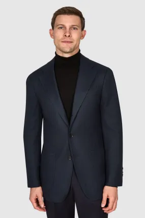 New Suitsupply Havana Tulip Navy Herringbone Wool and Cashmere Blazer - Size 36S, 38S, 40S, 40R, 42S and 42R