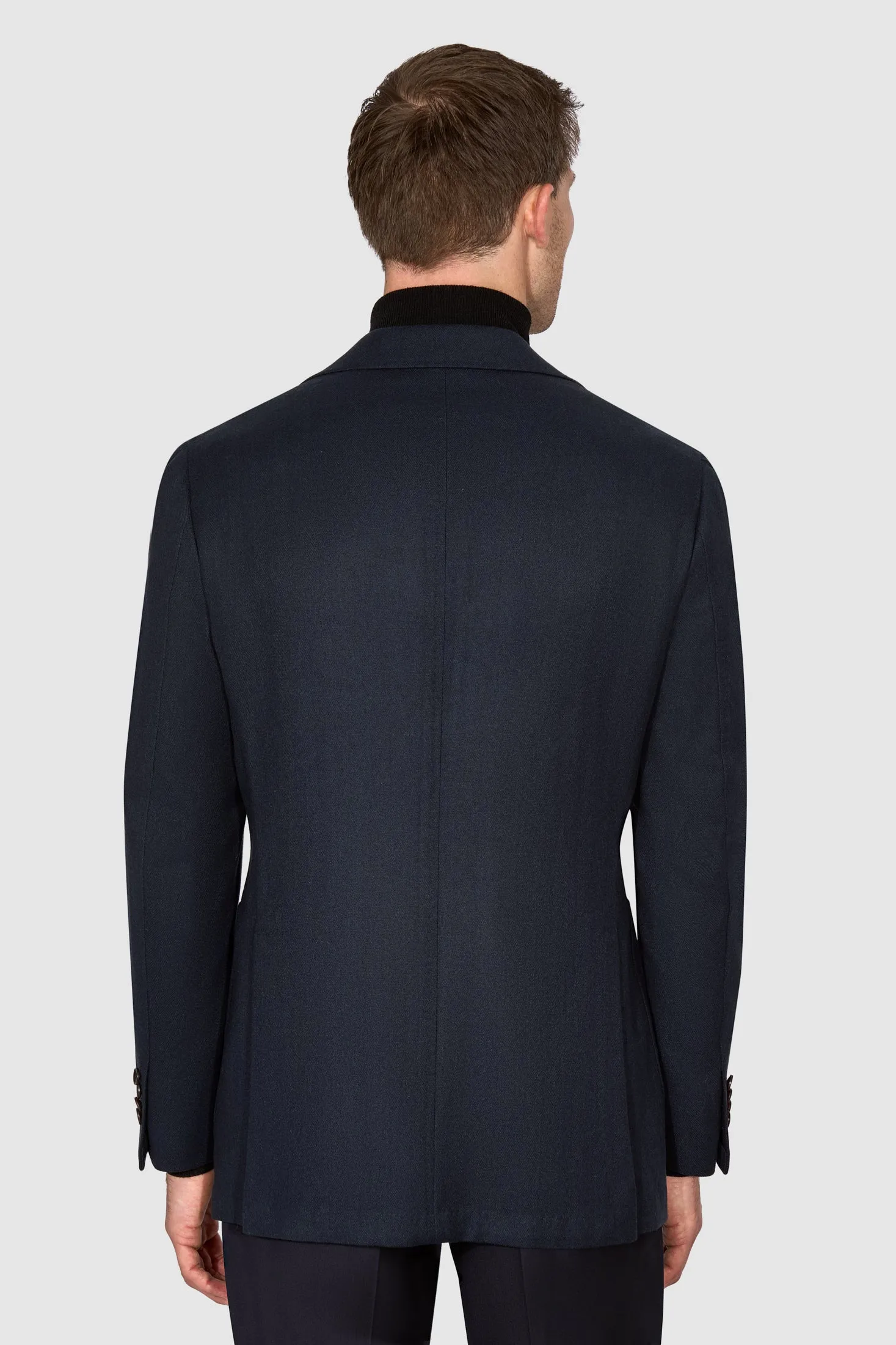 New Suitsupply Havana Tulip Navy Herringbone Wool and Cashmere Blazer - Size 36S, 38S, 40S, 40R, 42S and 42R