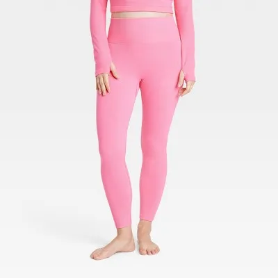 New - Women's Rib Seamless Leggings - All in Motion Pink S