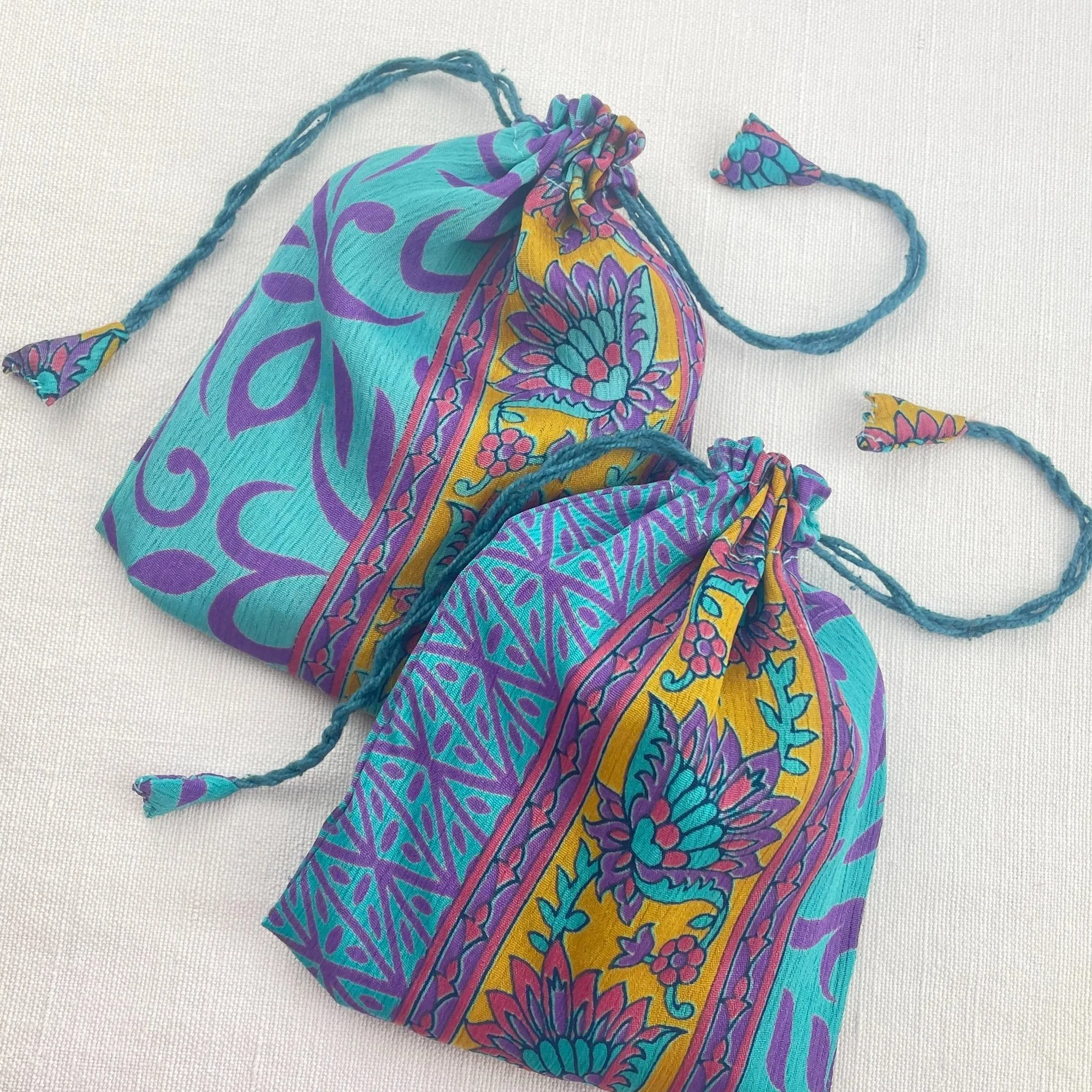 NIRMALA Recycled Sari Fabric Refillable Lavender Bag