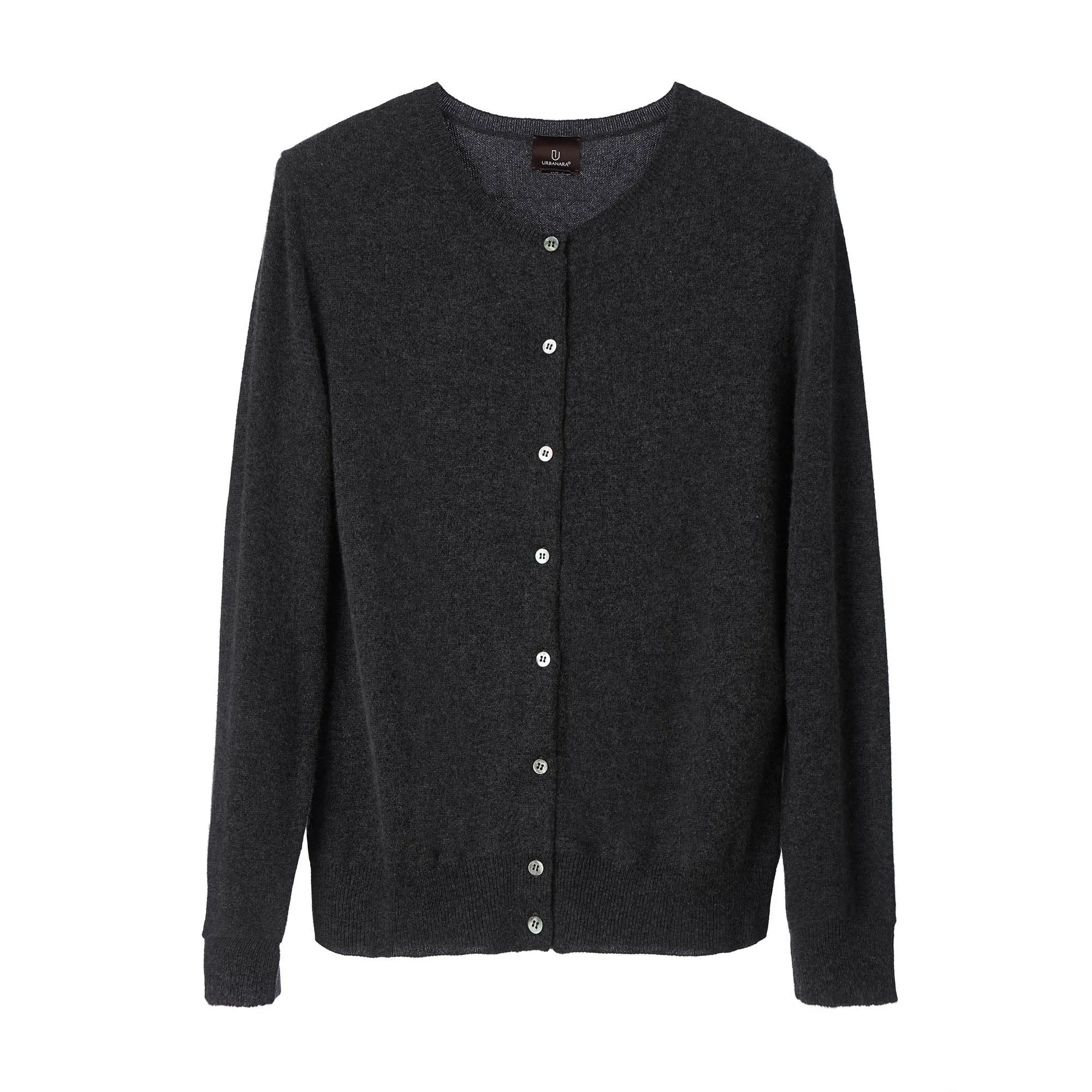 Nora Cashmere Cardigan [Charcoal]