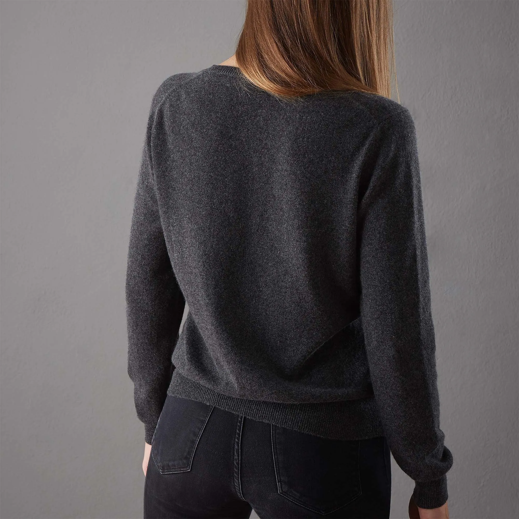 Nora Cashmere Cardigan [Charcoal]