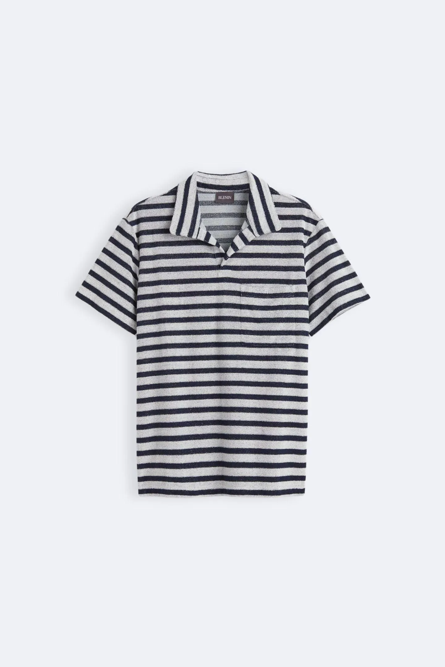 Old Money Navy Frote Striped Light T-Shirt