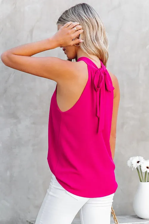 On Your List Sleeveless Bowknot Halter-Neck Top - 2 Colors