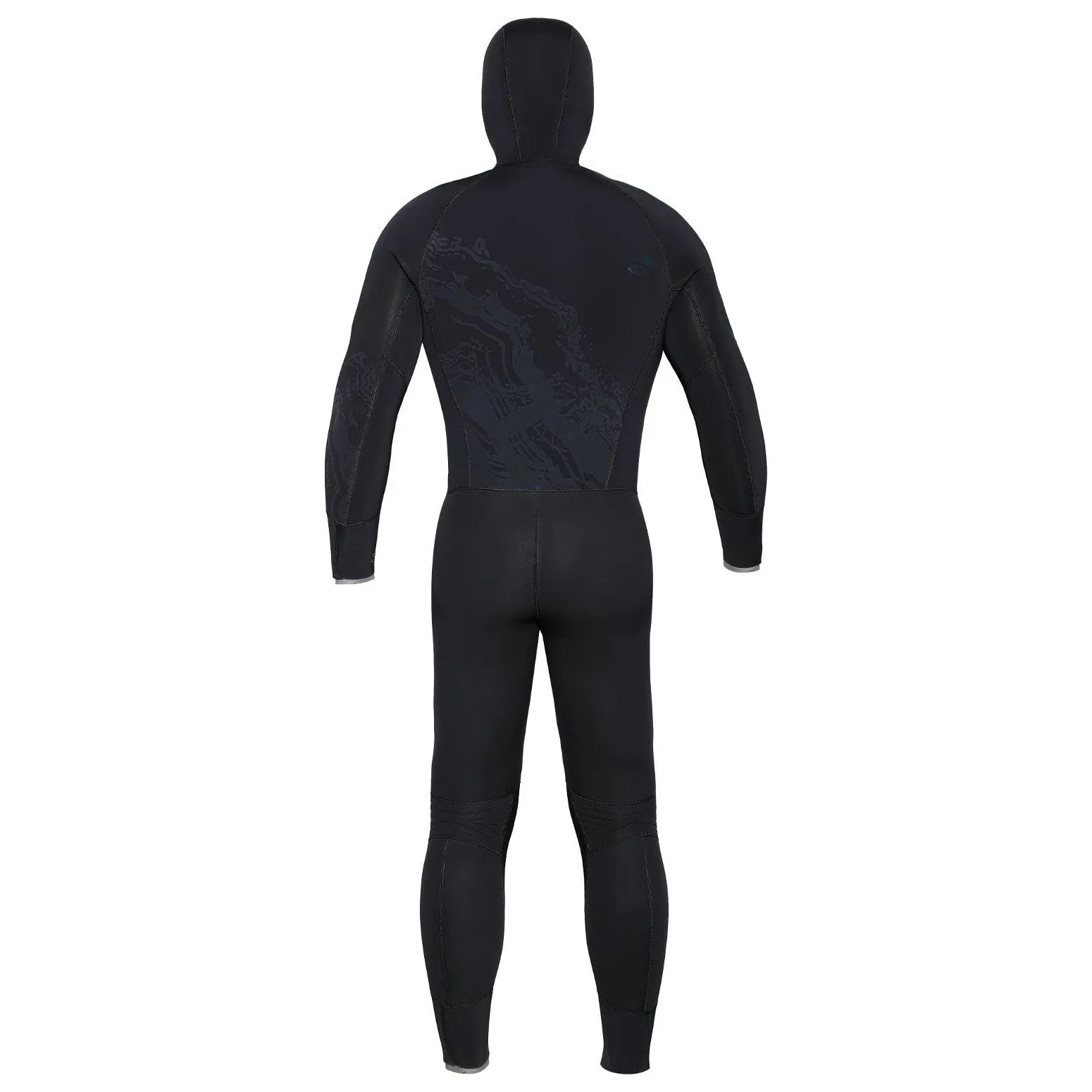 Open Box Bare 8/7mm Mens Velocity Hooded Semi Dry Wetsuit -Black-Large