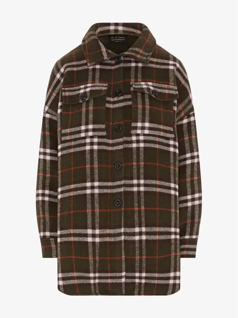 Oversized Nova Check Wool Blend Shacket