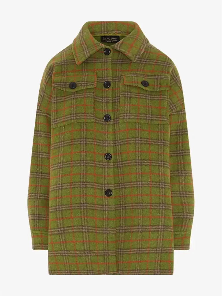 Oversized Nova Check Wool Blend Shacket