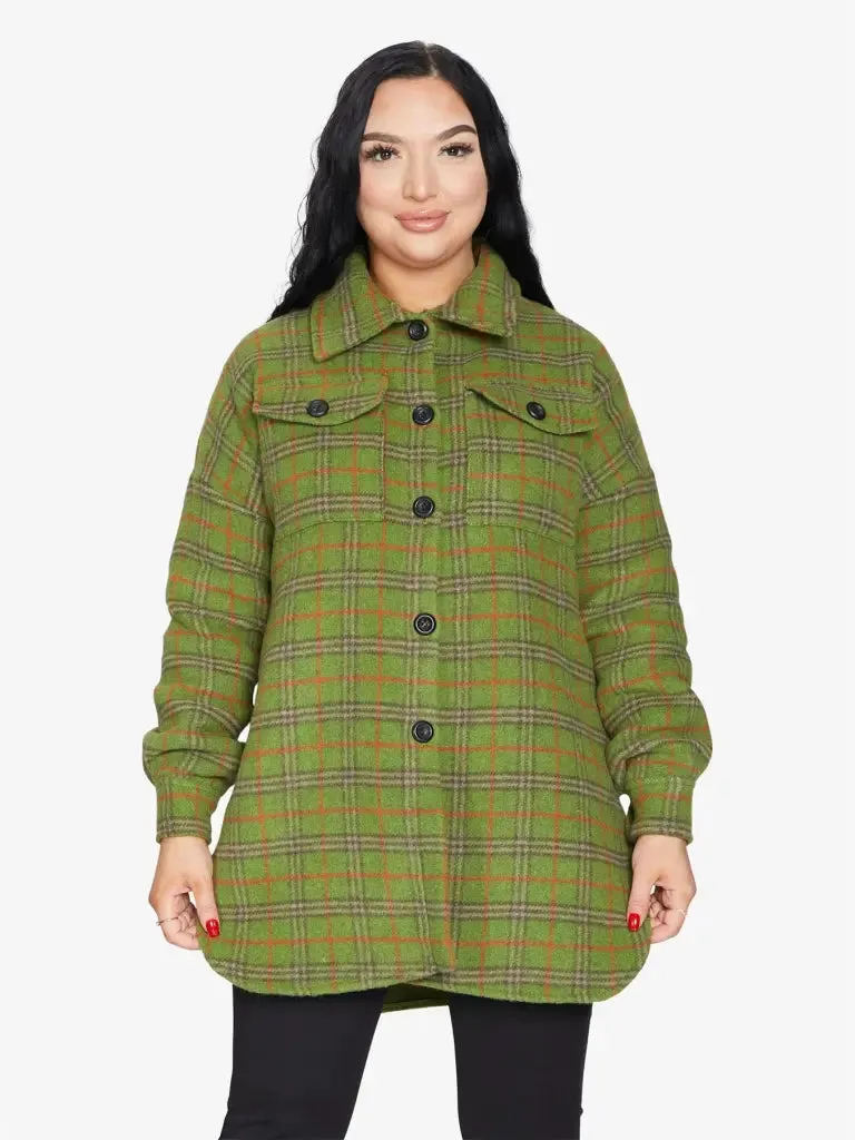 Oversized Nova Check Wool Blend Shacket