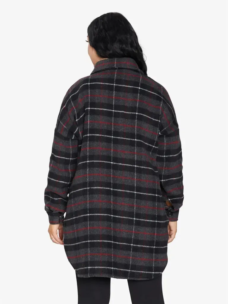 Oversized Nova Check Wool Blend Shacket