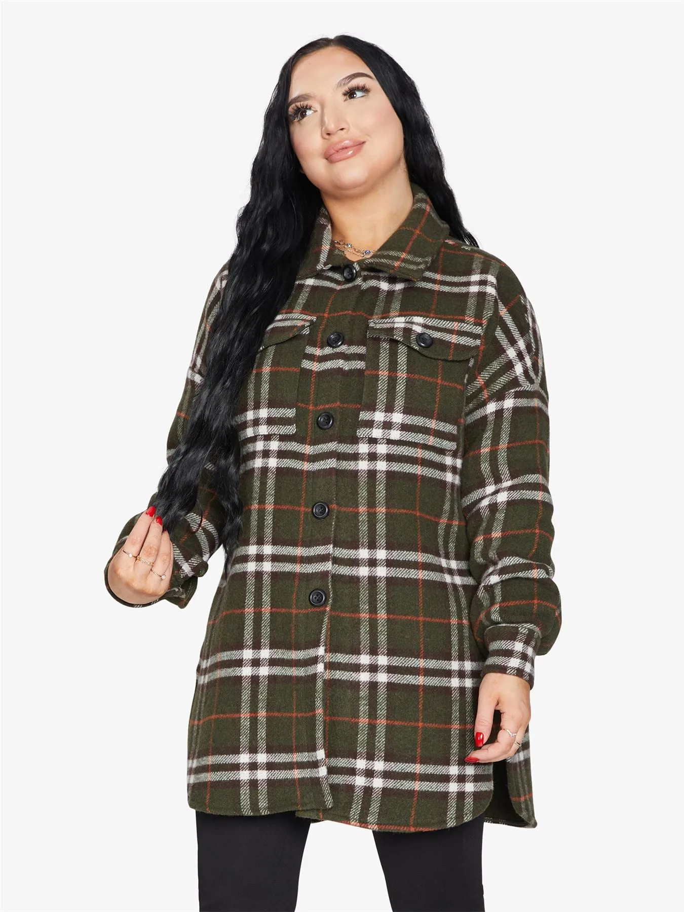 Oversized Nova Check Wool Blend Shacket