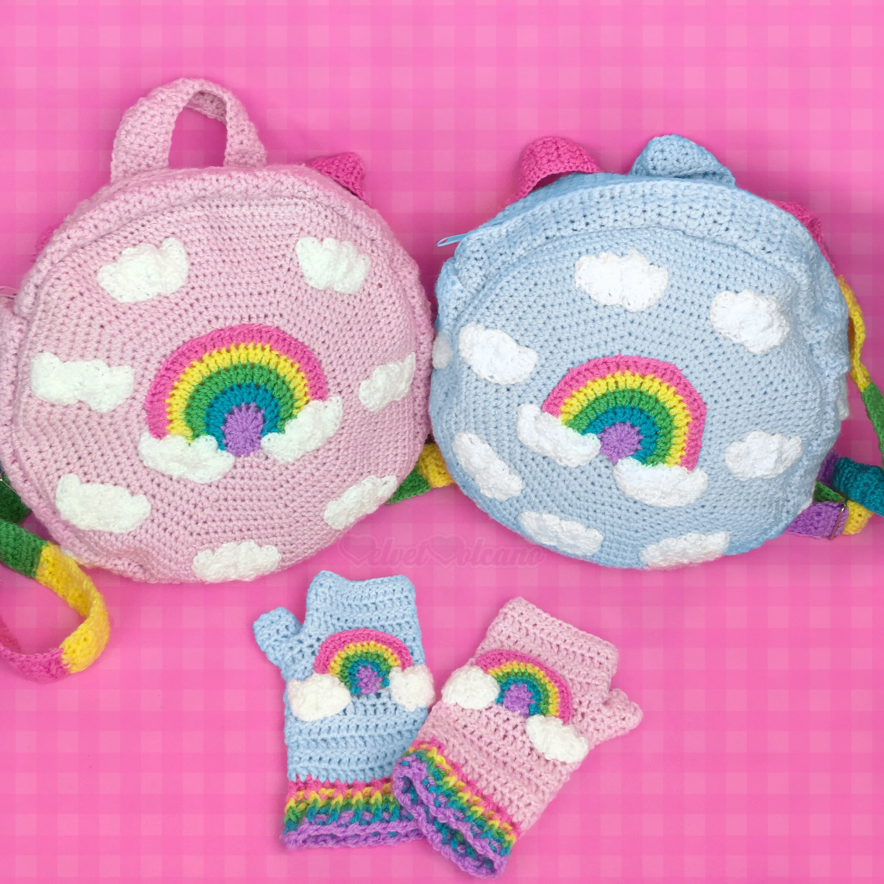 Pastel Rainbow Cloud Backpack (Duck Egg Blue)