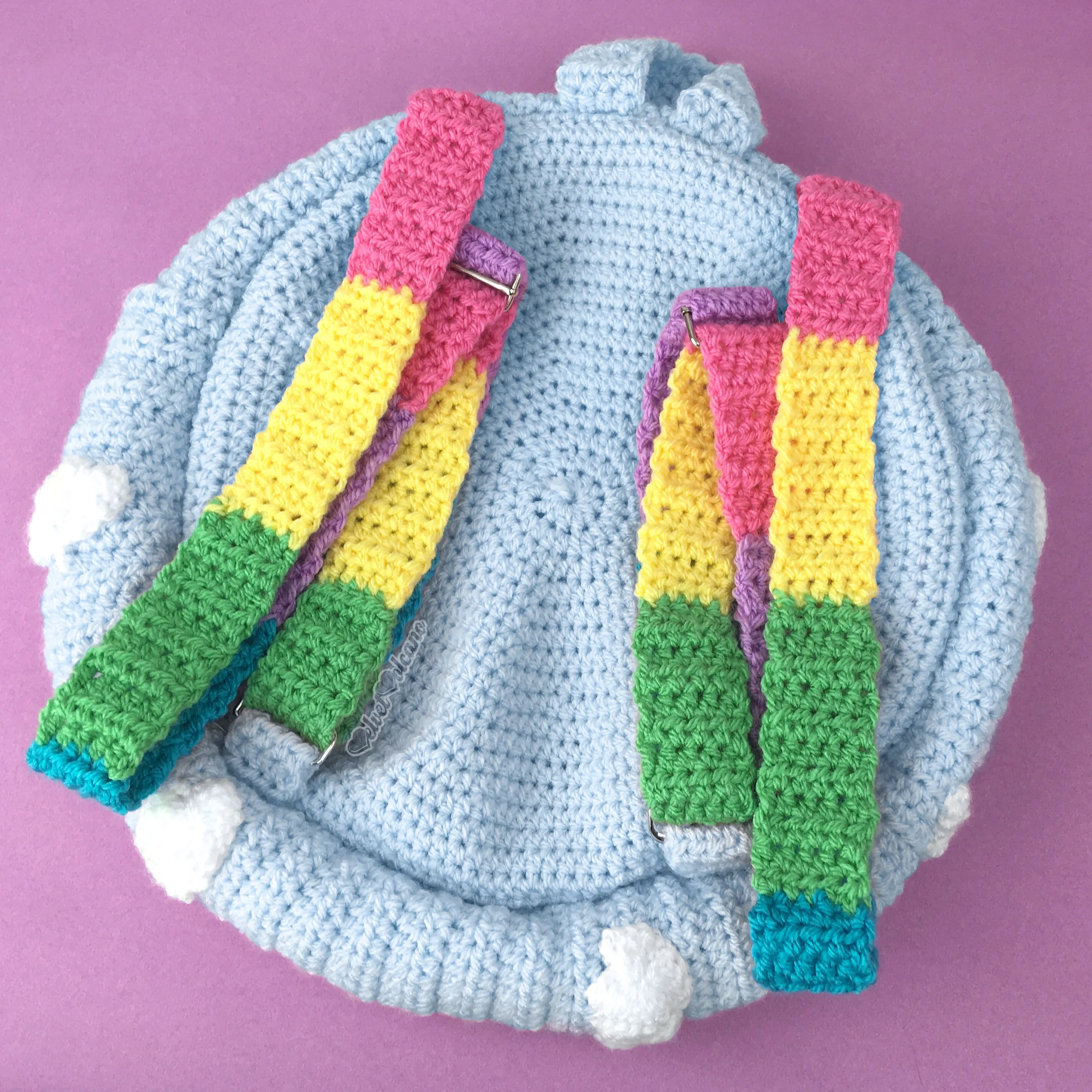 Pastel Rainbow Cloud Backpack (Duck Egg Blue)