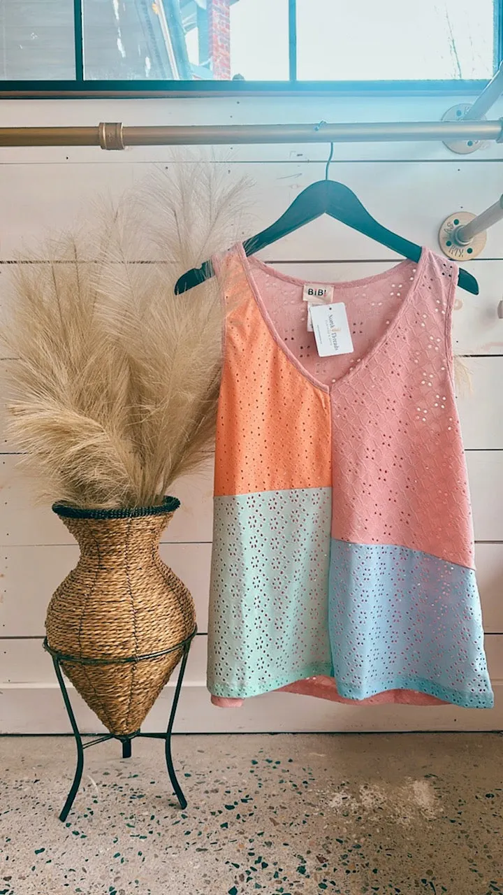 Peachy Keen Colorblock Tank Top