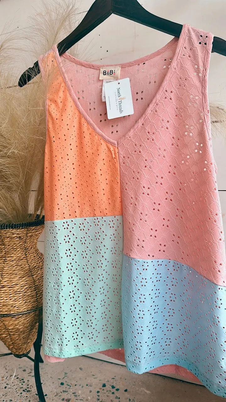 Peachy Keen Colorblock Tank Top