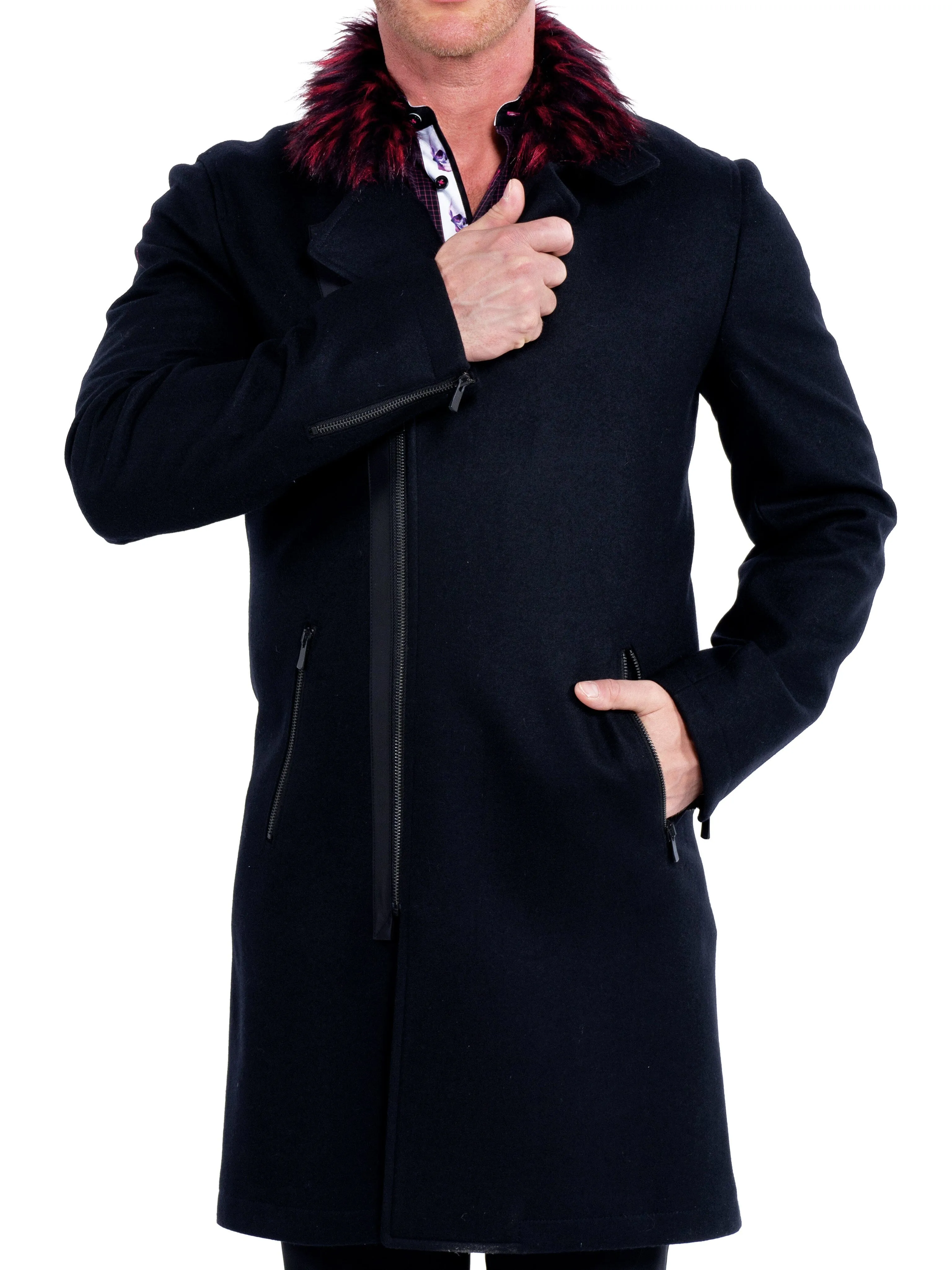 Peacoat ZipFurRed Black