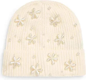 Pearl Snowflake Beanie