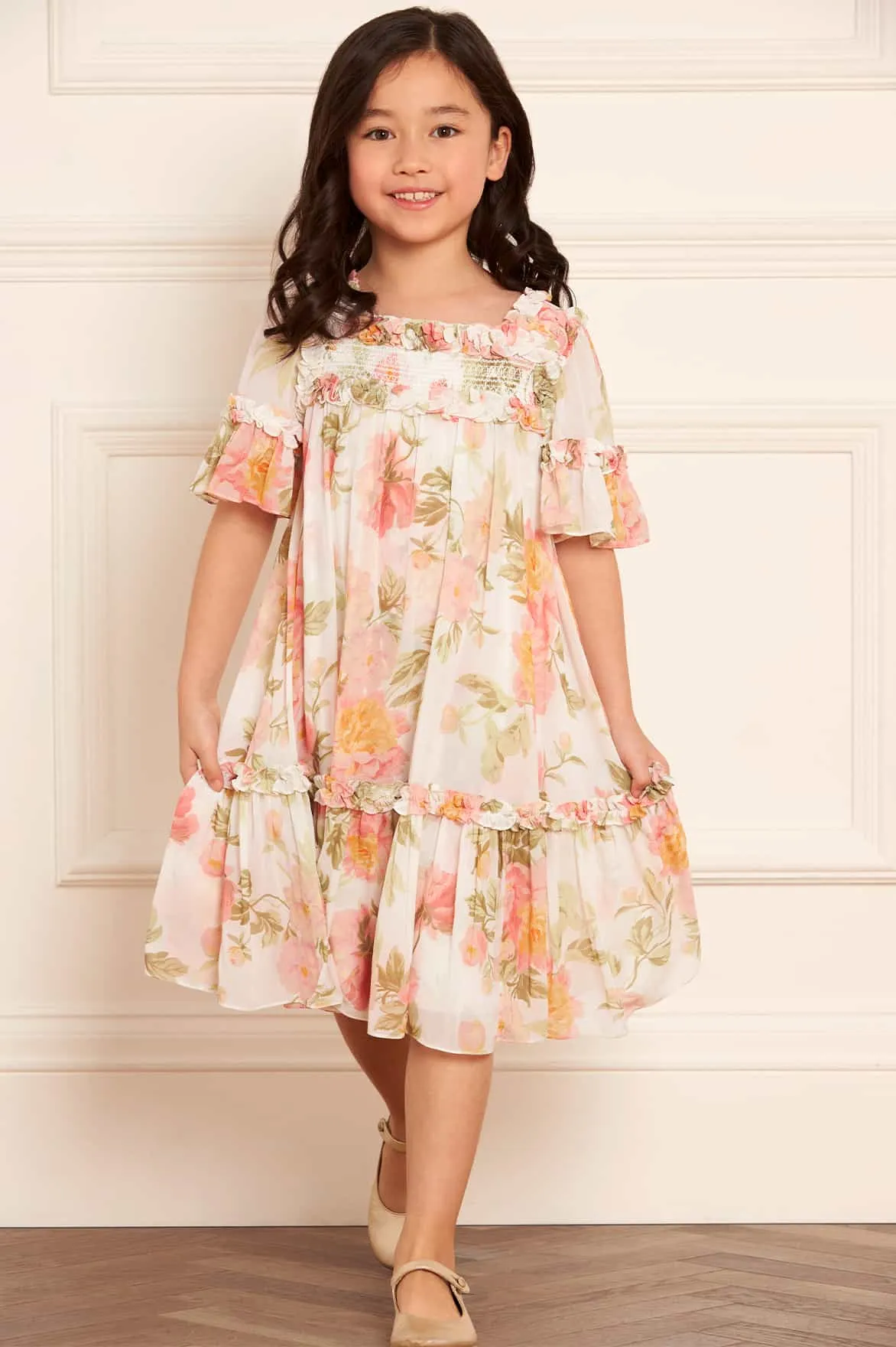 Peony Primrose Chiffon Bella Kids Dress