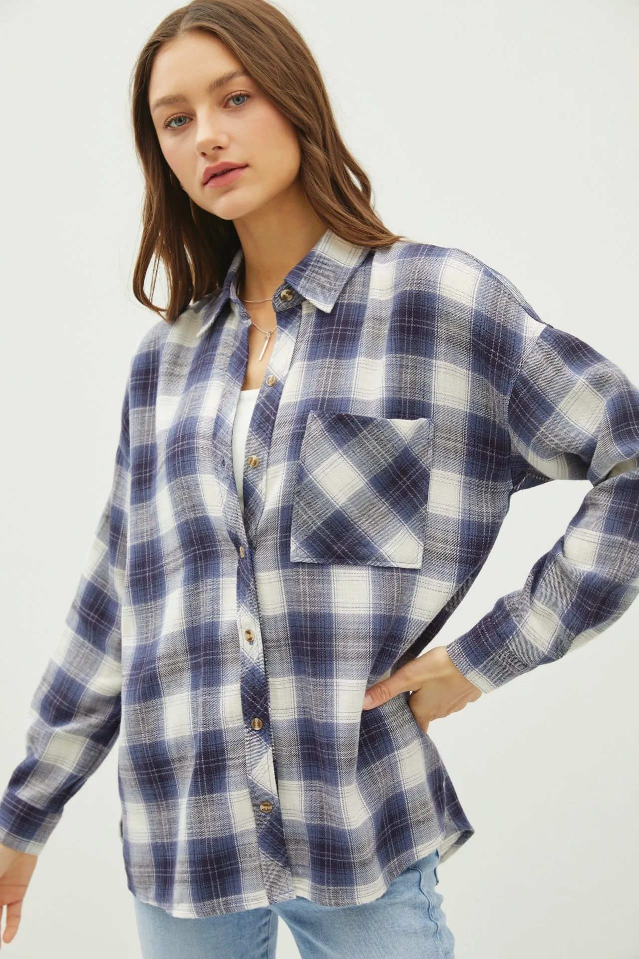 Pierce Plaid Flannel Button Down Shirt- 2 Colors!