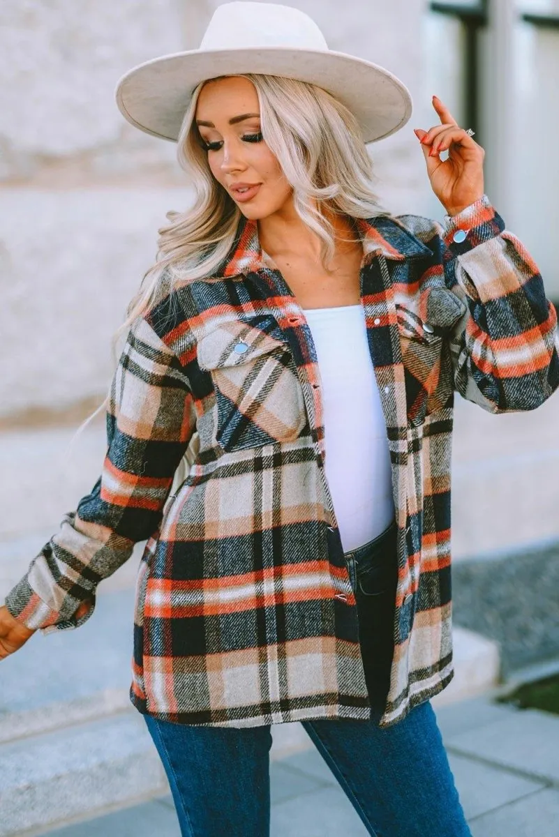 Plaid Button Down Flannel Jacket