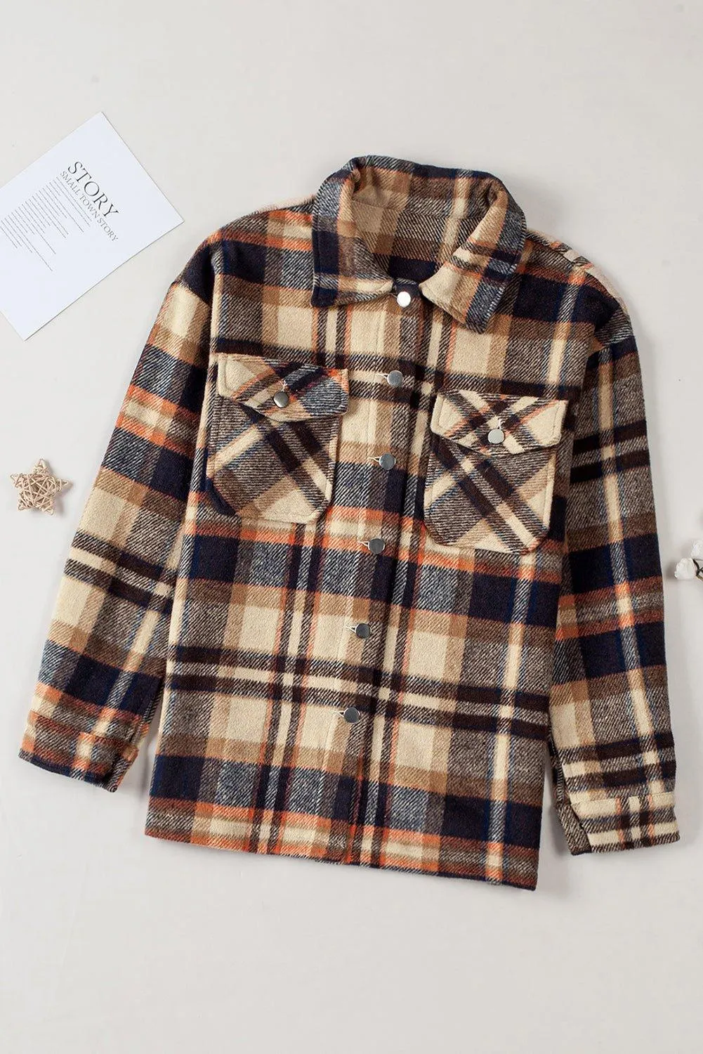 Plaid Button Down Flannel Jacket