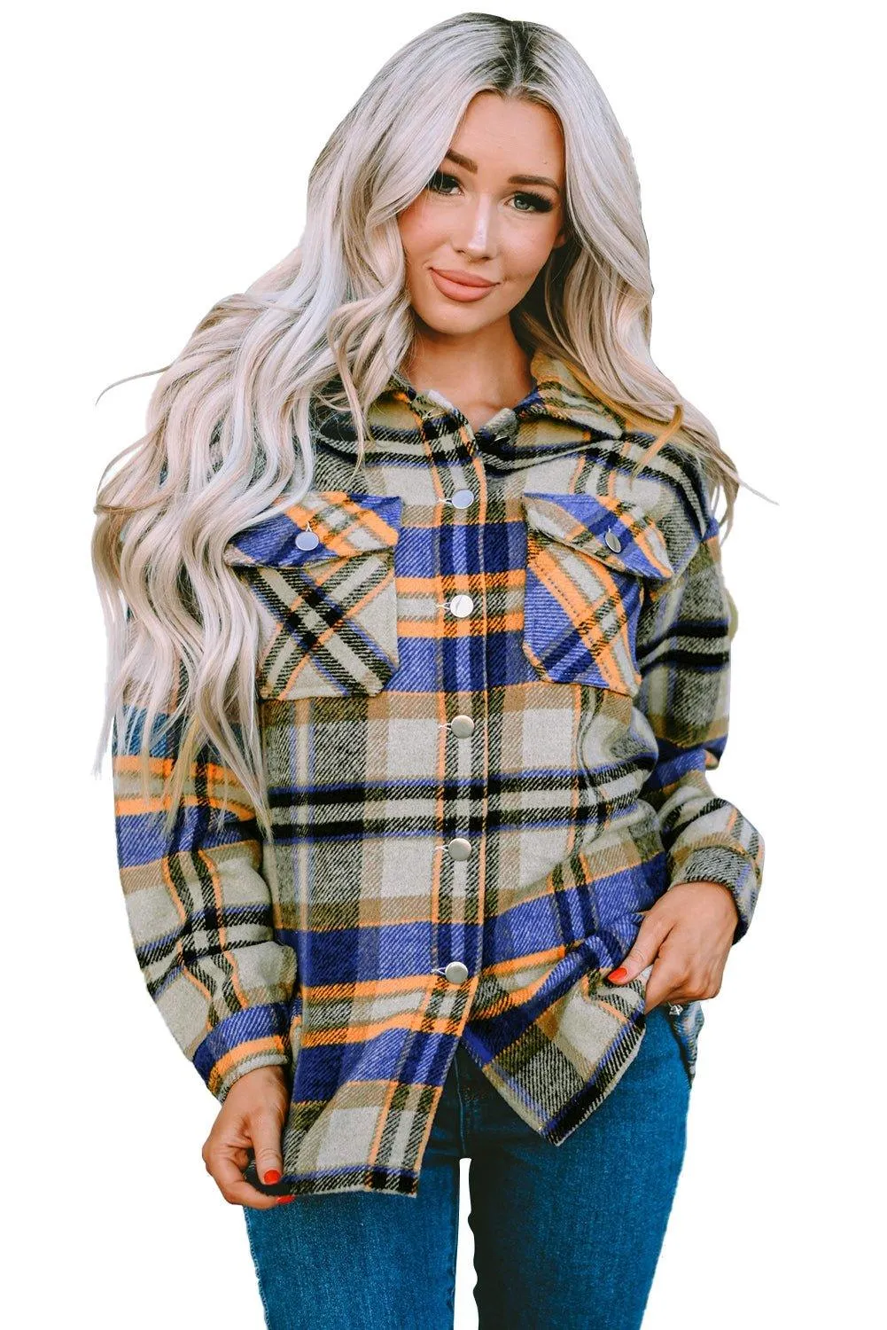 Plaid Button Down Flannel Jacket