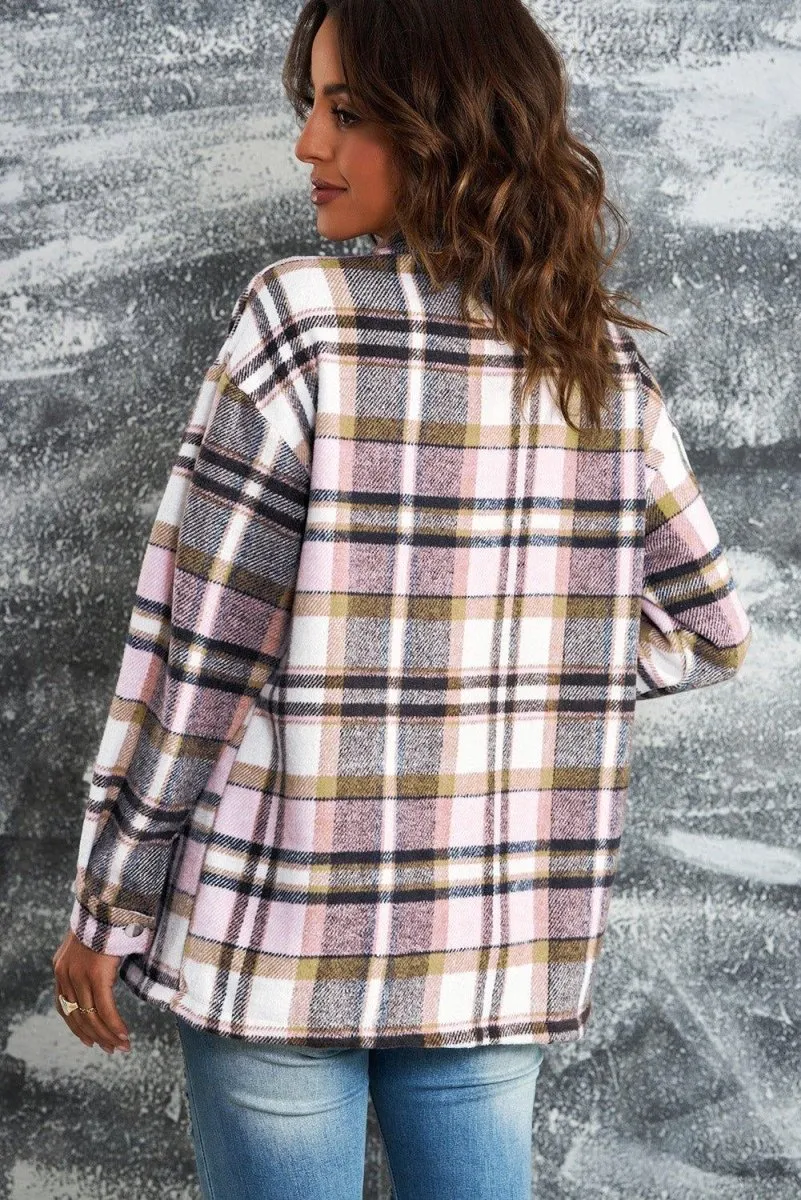 Plaid Button Down Flannel Jacket