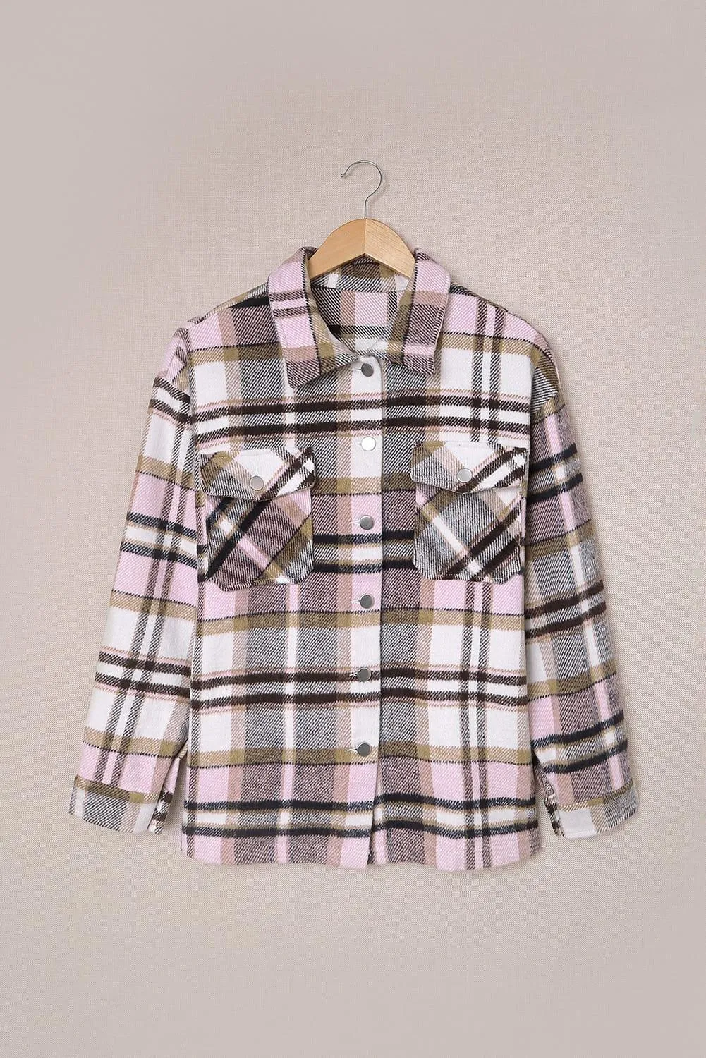 Plaid Button Down Flannel Jacket