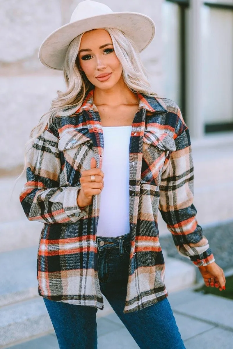 Plaid Button Down Flannel Jacket