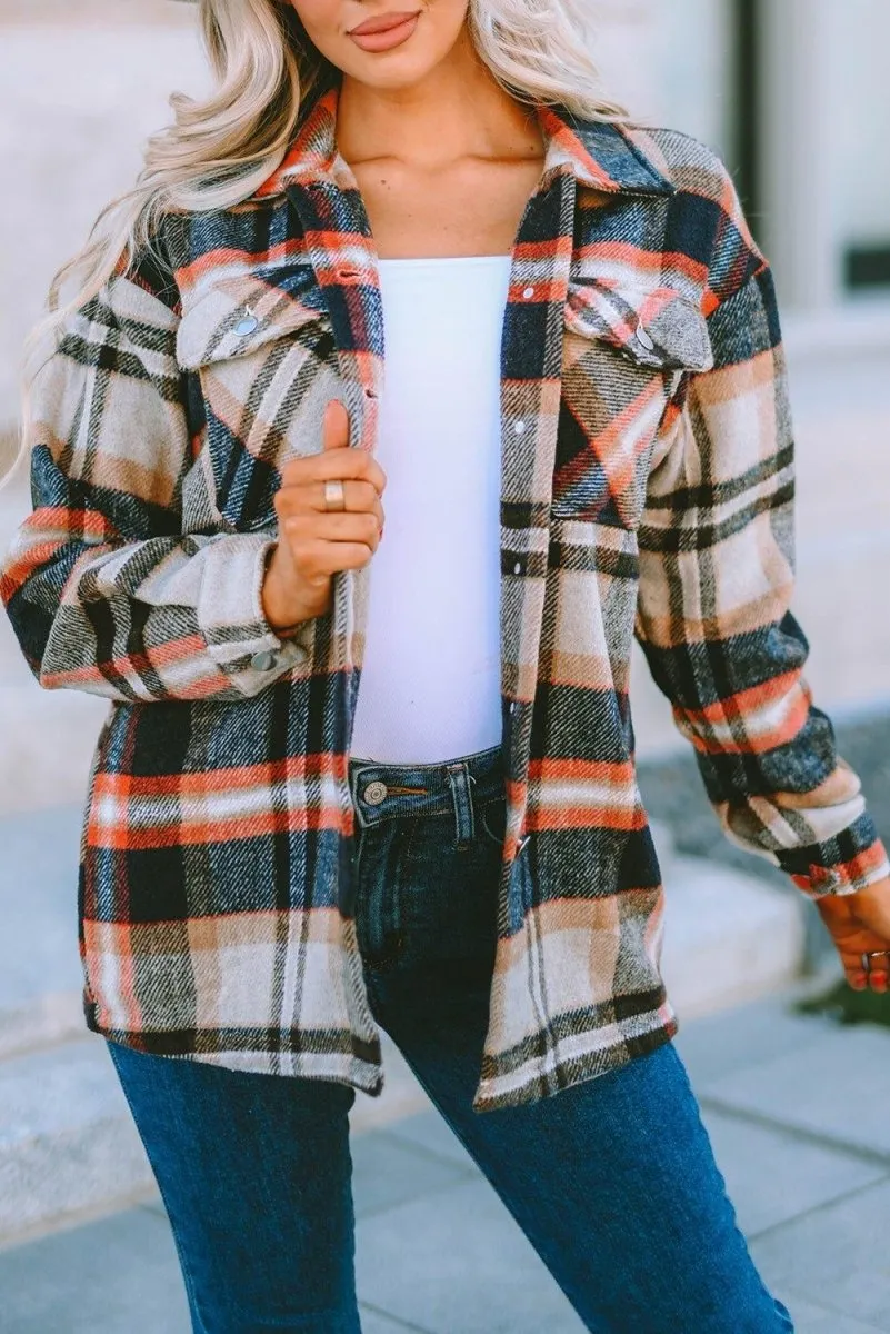 Plaid Button Down Flannel Jacket