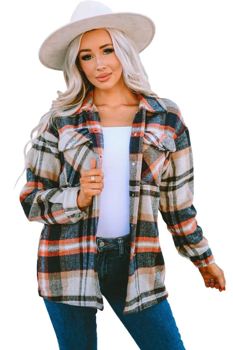 Plaid Button Down Flannel Jacket