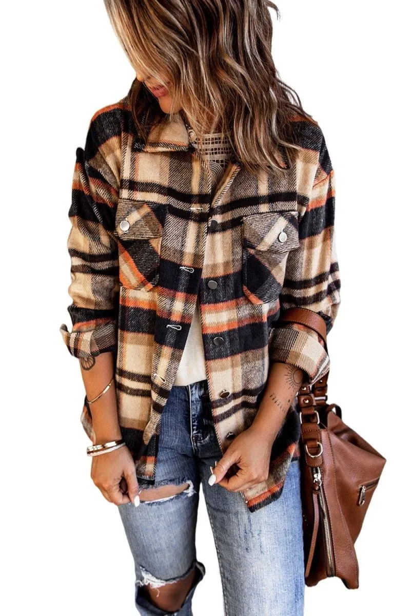 Plaid Button Down Flannel Jacket