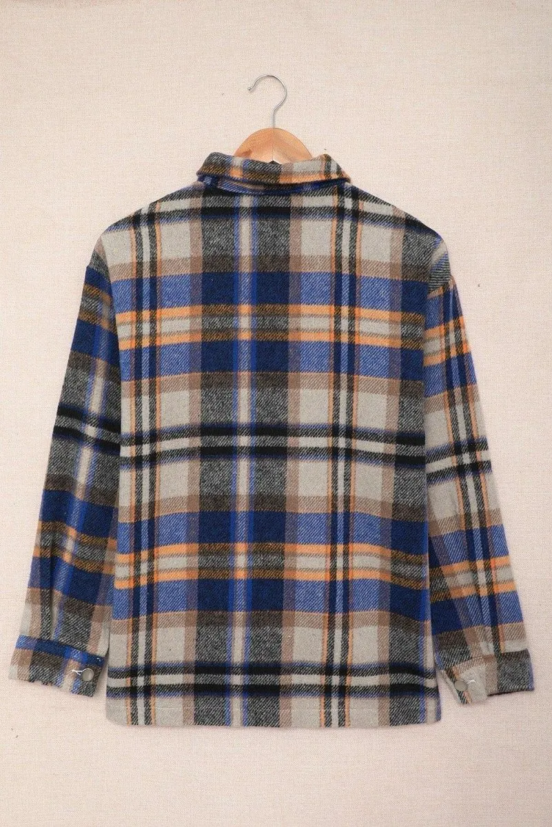 Plaid Button Down Flannel Jacket